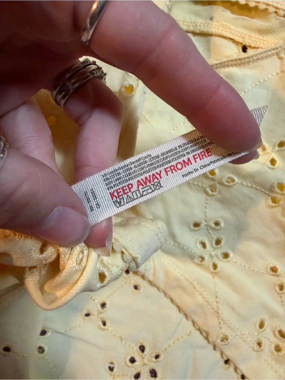 Free People yellow Tank with Floral Cutouts size large